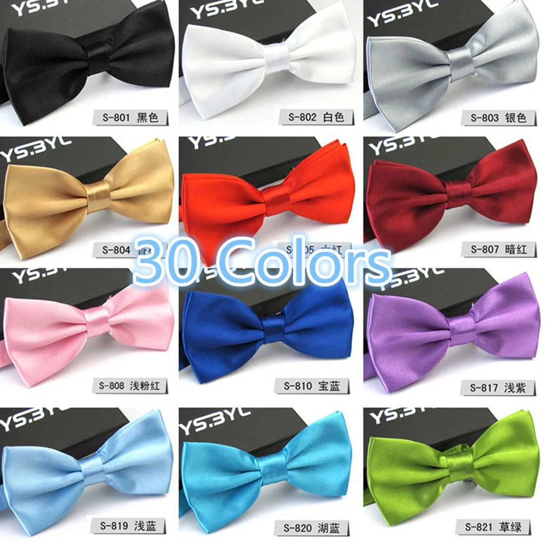 Classic Kids Bowtie Boys Girls Children Fashion Women Men Wedding Bow Tie 33 Solid Color Red Black White Pets CravatX241109