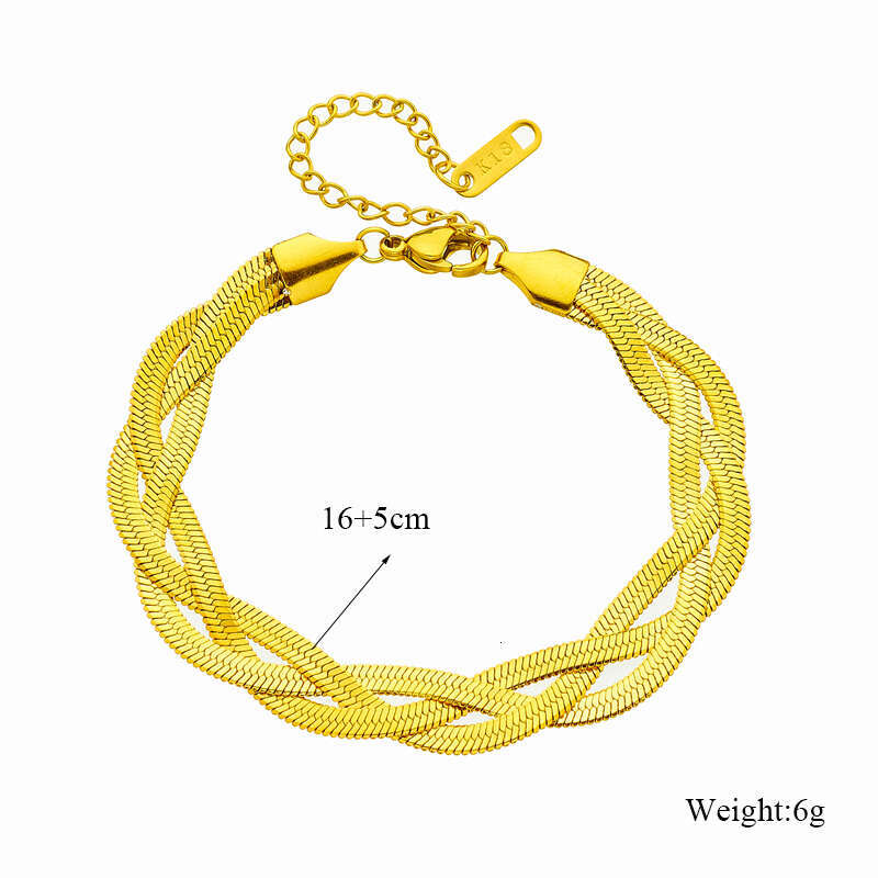 Stainless DIEYURO 316L Steel 3in1 Crossover Snake Chain Necklace Bracelets For Women Girl New Fashion Waterproof Jewelry Set