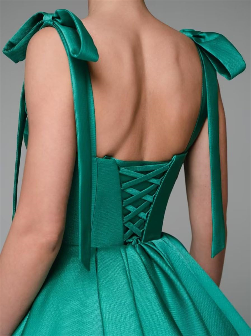 Short Spaghetti Homecoming Dresses Satin Lace-up Sexy Backless Pockets Ball Gown Sweetheart Cocktail Formal Occasion Cocktail Prom Party Graudation Go