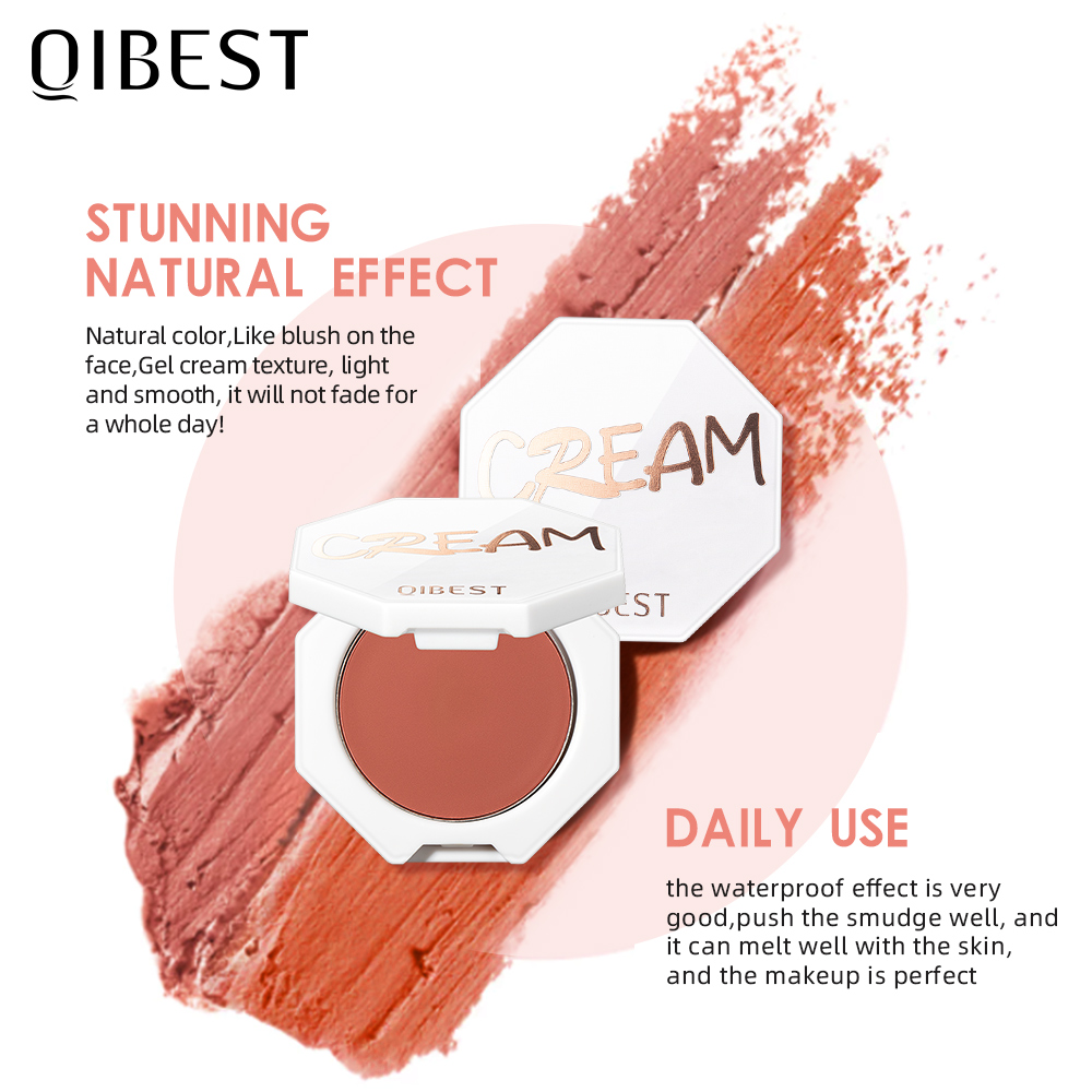 QIBEST Makeup Blush Powder Palette Cheek 8 Colors Blusher Face Contour Baked Blusher Cosmetics Powder Mineral Base Blush Palette