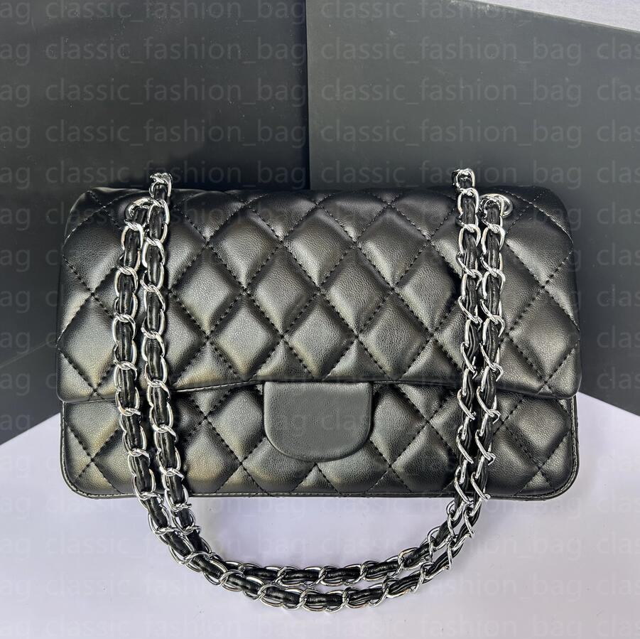Designer Shoulder Bag Women Small Double Flap Chain Bag 25CM Luxury Designers Real Leather Caviar Lambskin Classic All Black Purse Quilted Handbag Wallet