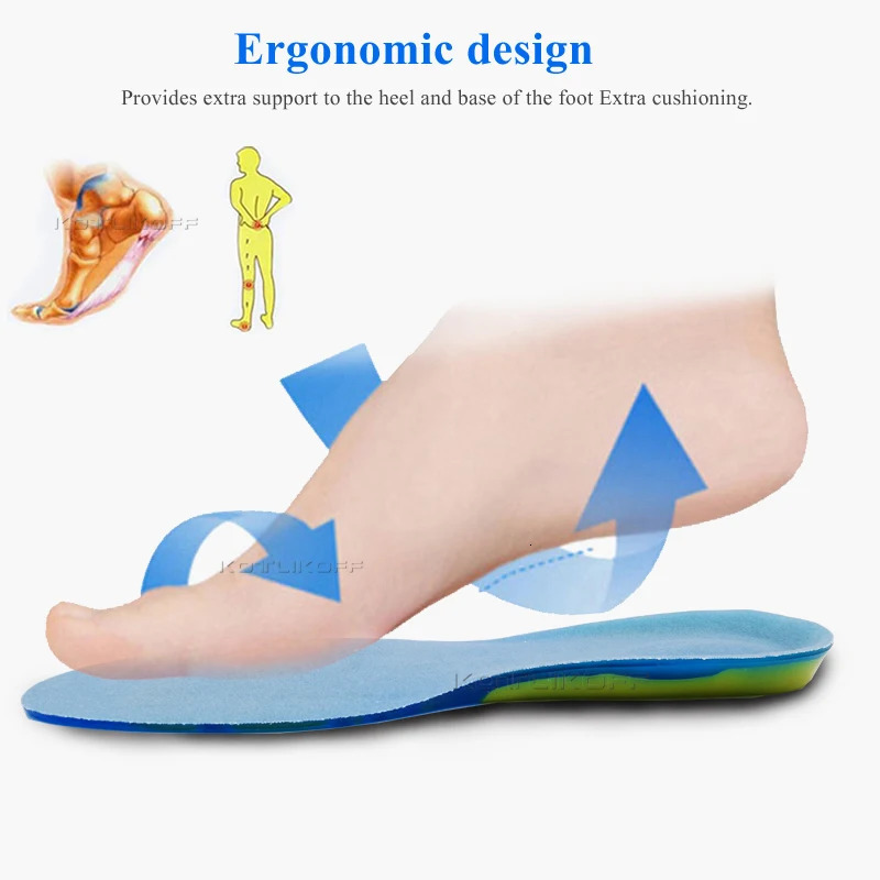 Silicon Gel Insoles Foot Care For Plantar Fasciitis Heel Spur Running Sport Insoles Shock Absorption Pads Arch Orthopedic Insole 240329