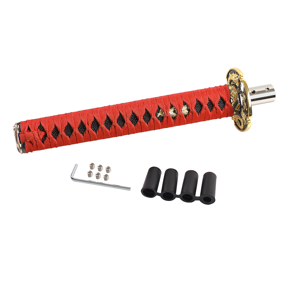 26cm Universal new Katana Samurai Sword Gear Shift Knob Warrior Series Manual Stick 2025 Shift Knob with 4 Adapters Fits Most Vehicles