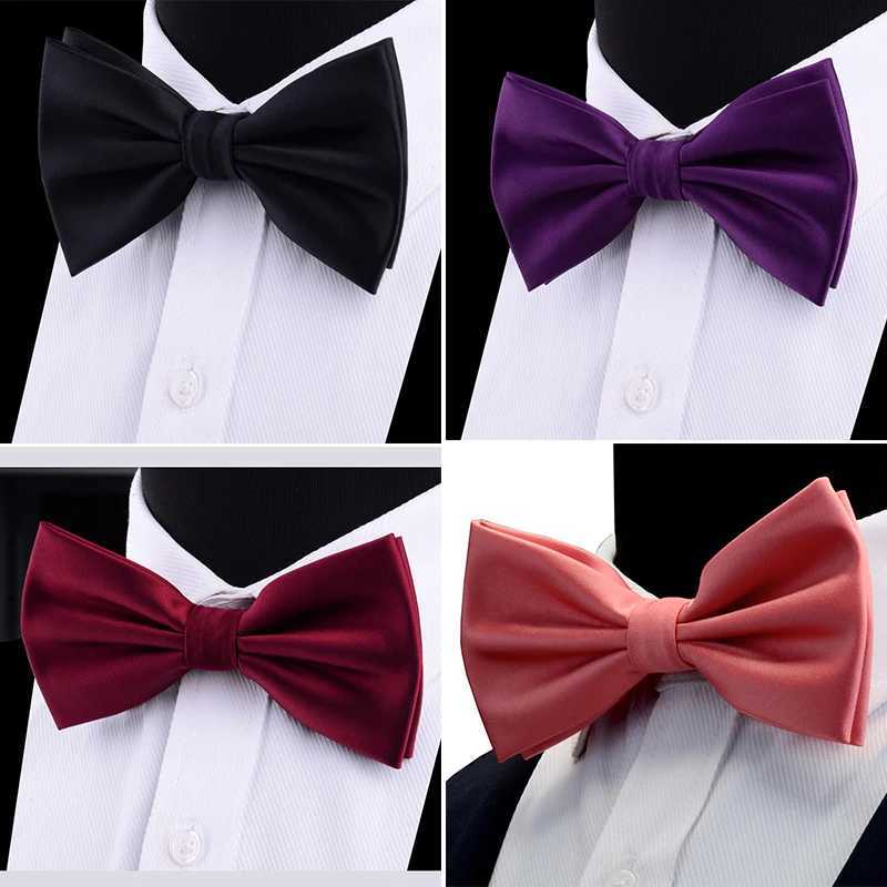 Classic Bow Tie For Man Solid Color Water Proof Double Fold Bowtie Party Wedding Accories Female Tie Gifts For ManX241109