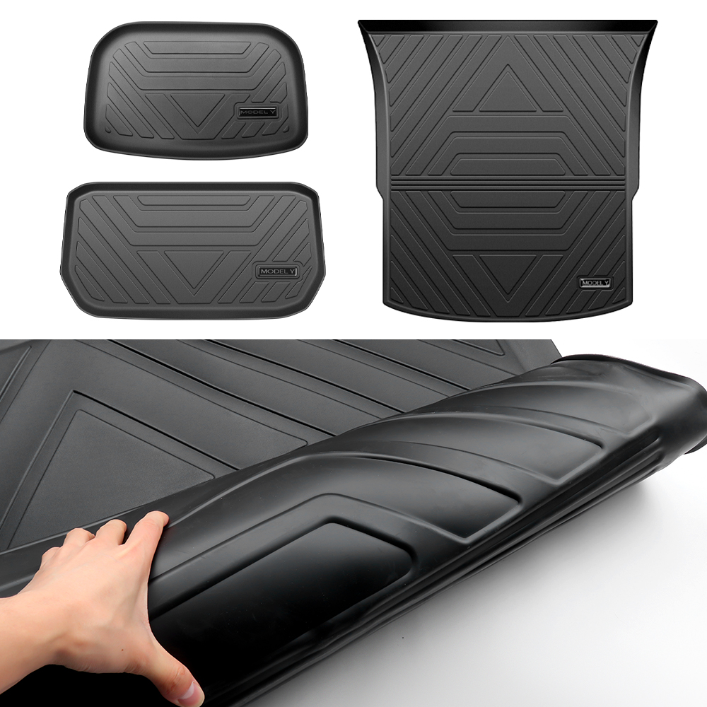 Upgrade TPE Car Front Storage Box Pad Rear Trunk Mat For Tesla new Model Y 2021-2023 Waterproof Protector Liner 2025 Trunk Tray Floor Mat