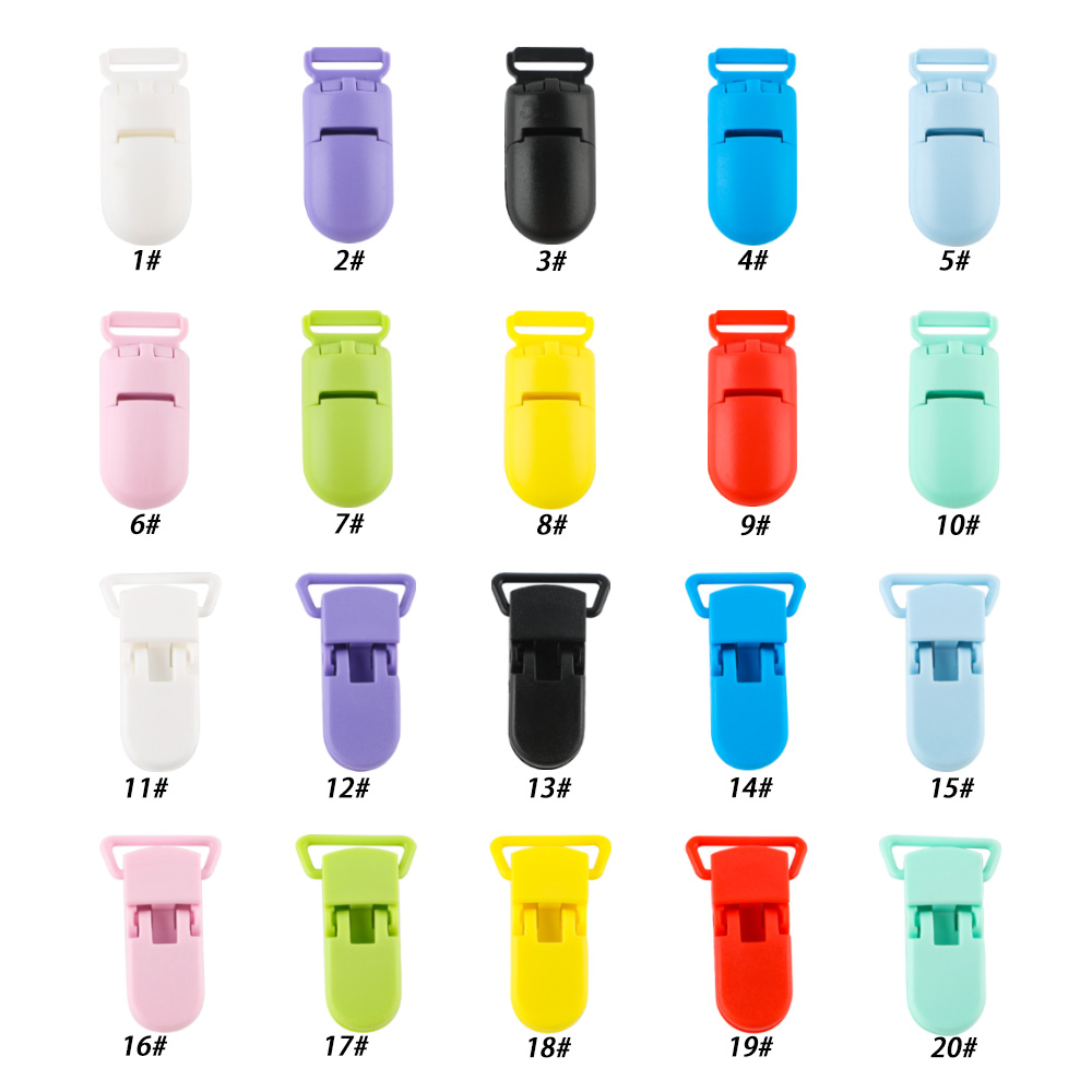 Kovict 50-200Pcs Wholesale Color Baby Pacifier Clip Solid Plastic Clip DIY Baby Pacifier Chain Jewelry Accessories