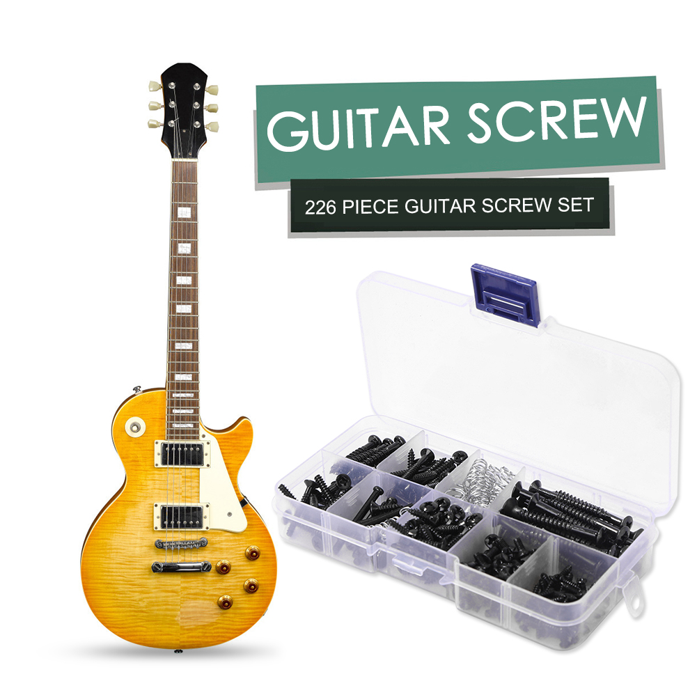 226pcs Guitar Screws Kit for Pickguard Back Plate Mount Bolts with Storage Box for Electric Guitar Accessories