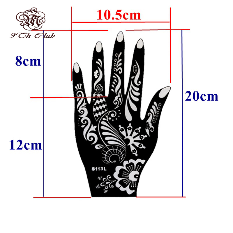 Reusable Temporary Self Adhesive Henna pcs Hand Tattoo Stencil Mehndi Indian Wedding Painting Kit Tools