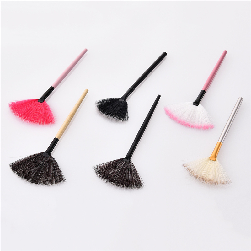 ffe Brush Shape Slim Powder Fan Concealor Blending Finishing Highlighter Makeup Nail Art Colors Wooden Hair