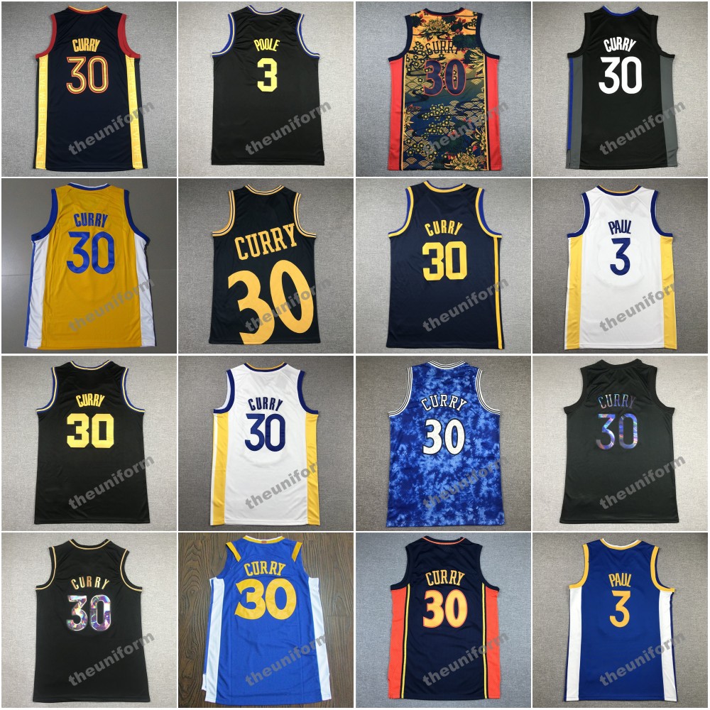 Men's Classic Retro Stephen 30 Curry Chris 3 Paul Basketball Jerseys Stitched Size S-2XL