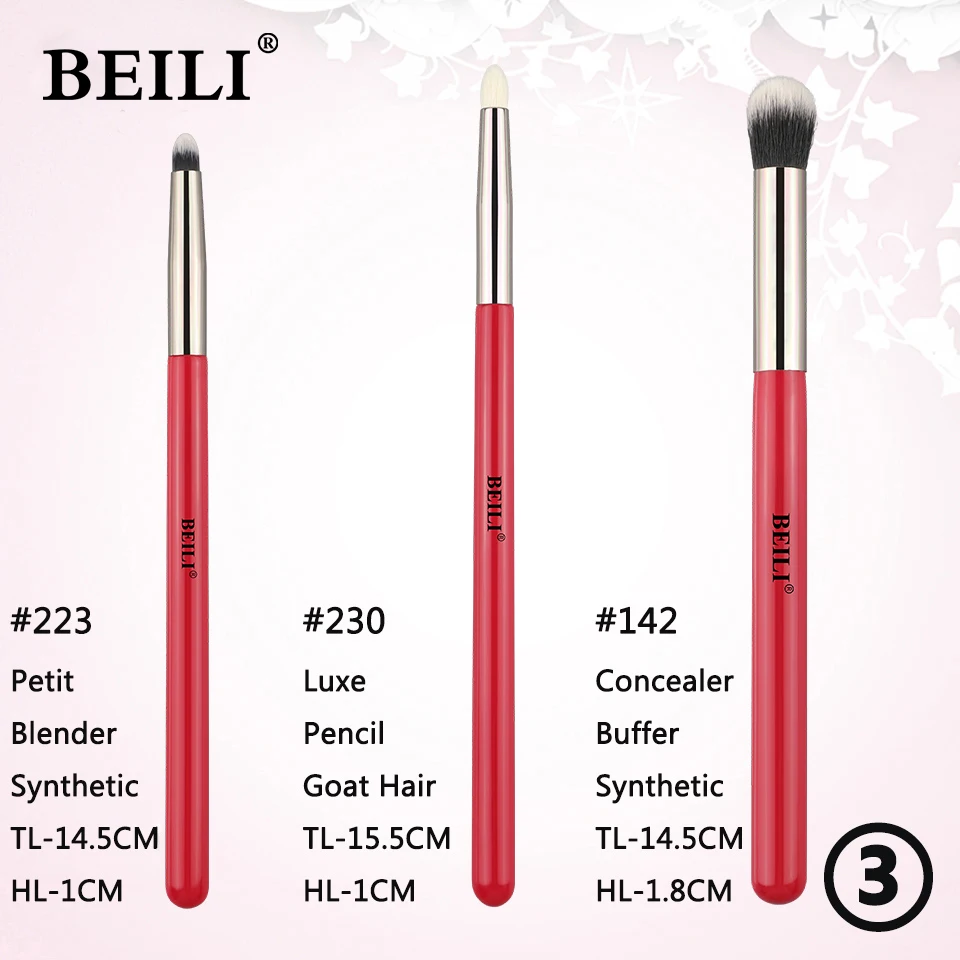 baf Ambe PCS Eye BEILI Pofessional Makeup Bushes Set Eyeshadow Bush Cosmetics Eyeshade Eyebow Eyeline Natual Hai Make Up shadow shade bow