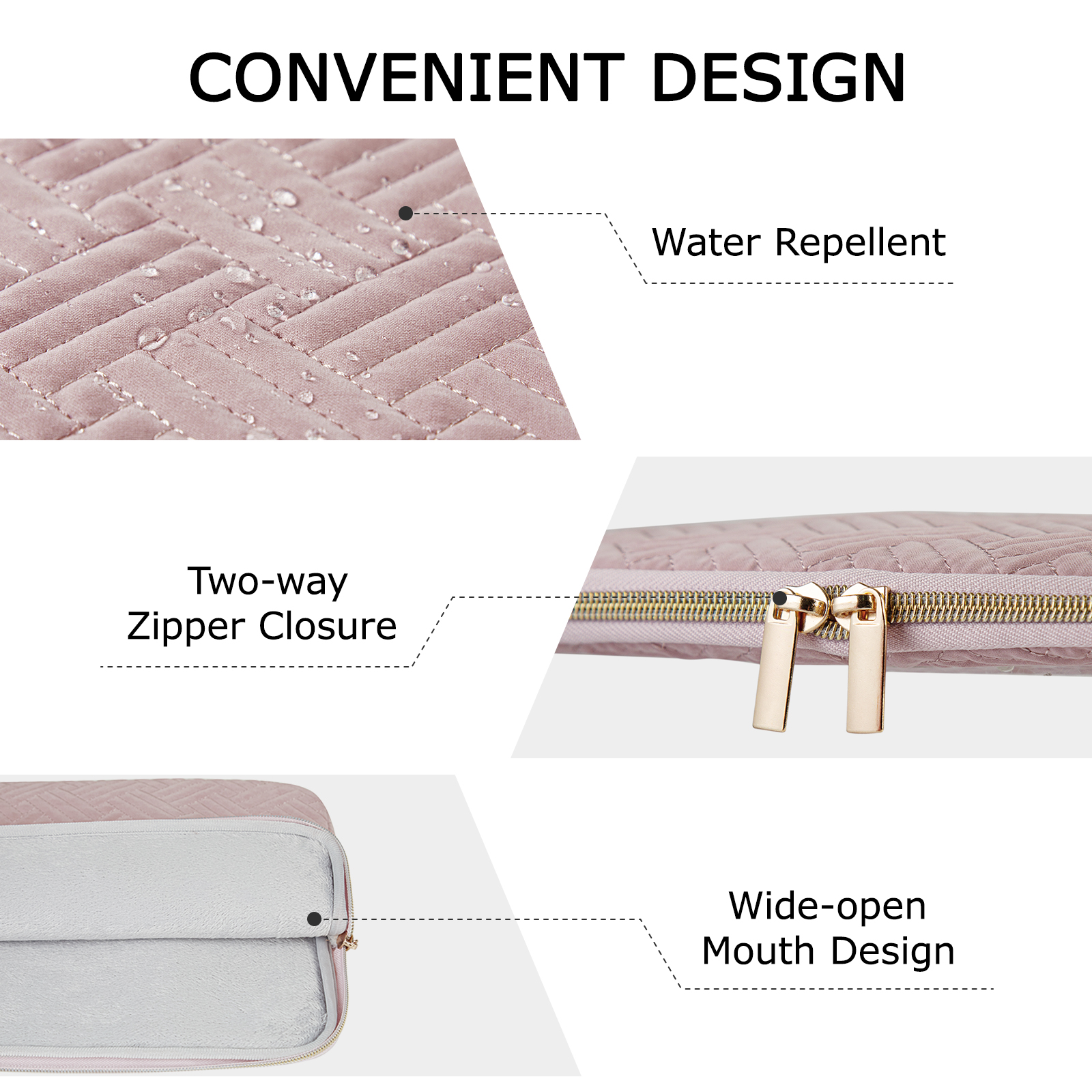 BAGSMART Laptop Sleeve Laptop Cover 13.3 inch Notebook MacBook Pro 14 inch Computer Water Repellent Protective Case with Pocket