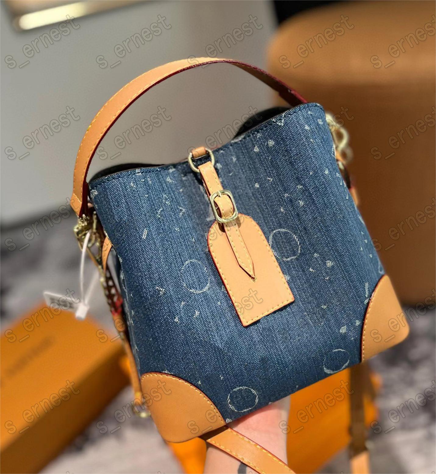 2024 NEONOE MM Designer bags shoulder Crossbody bag Brown flower Luxurys handbags women purses designer woman handbag bucket bags totes drawstring purse M44020