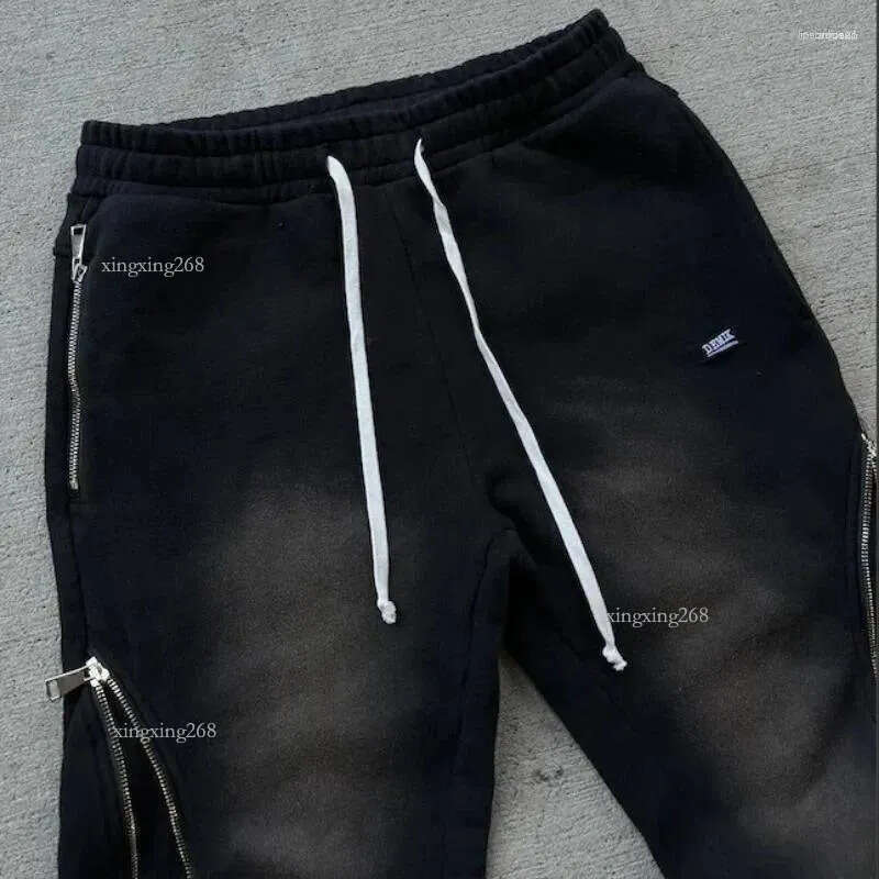 Men's Pants Y2K Retro Baggy Gothic Casual Zipper Decoration Sweatpants Hip Hop Punk Streetwear Oversized Cotton Straight Leg Trousers