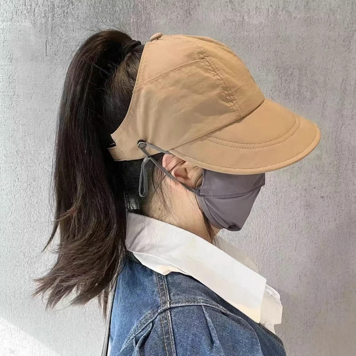 Summer Wide Brim Sunhat Women Sun Hats Foldable Adjustable Outdoor Beach Bucket Hat UV Protection Visors Fisherman tail Caps 240403
