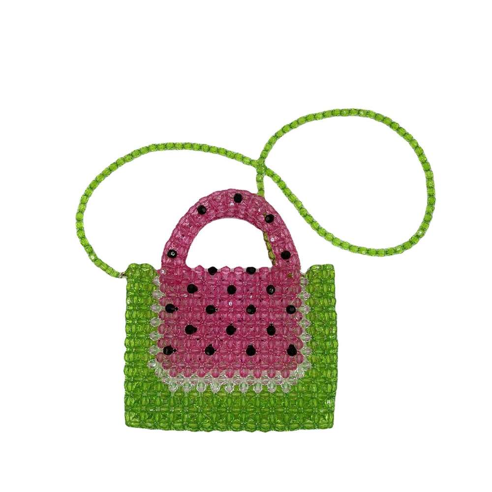 Summer fresh same style crossbody hand-held women's bag, niche design, watermelon contrasting color bead bag