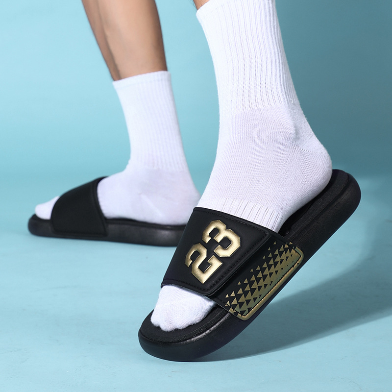 Men's outdoor slippers for outdoor wear, one line slippers, summer sandals, anti slip, European and American trendy men's slippers