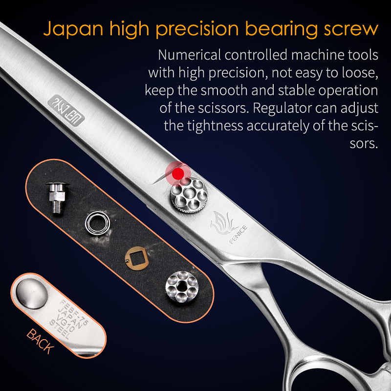Fenice 7/7.5/8 inch JP VG 10 steel dog grooming scissors bearing screw dog cutting scissors grooming shears tesoura tijeras
