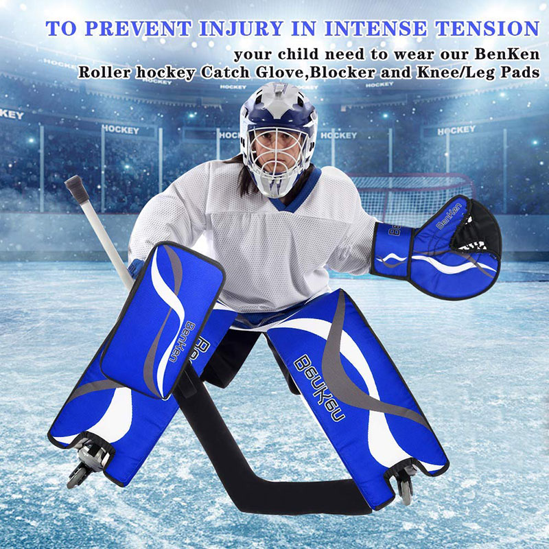 Benken Ice Hockey Goalkeeper Kneepads Breathable Protective Knee Pads Sports Protector Soft High-Quality Lycra Foam for Roller