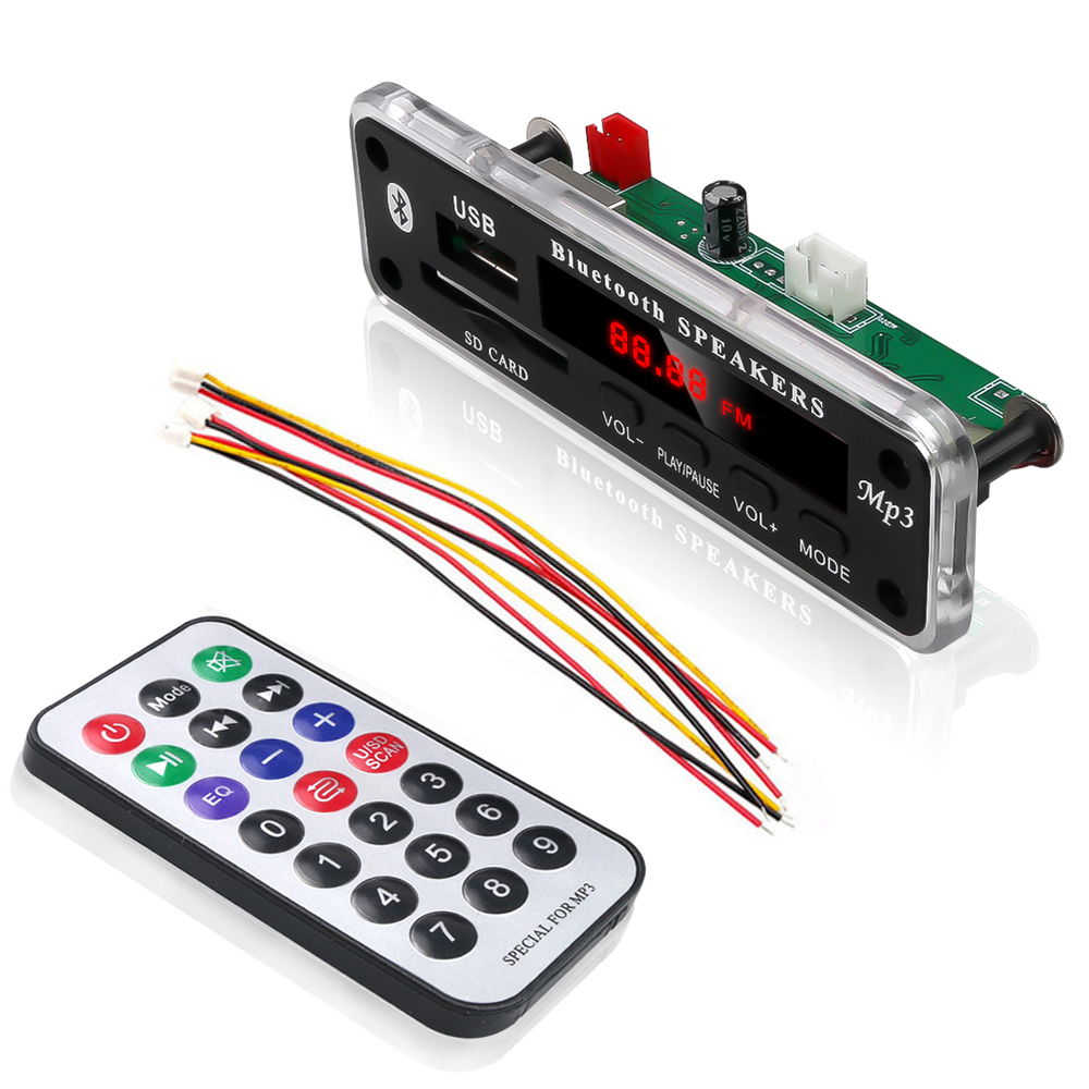 5V~12V SD Card MP3 Decoder Board Music Playing By Bluetooth USB AUX 3.5MM Car MP3 Player Module FM Radio Audio Adapter Receiver