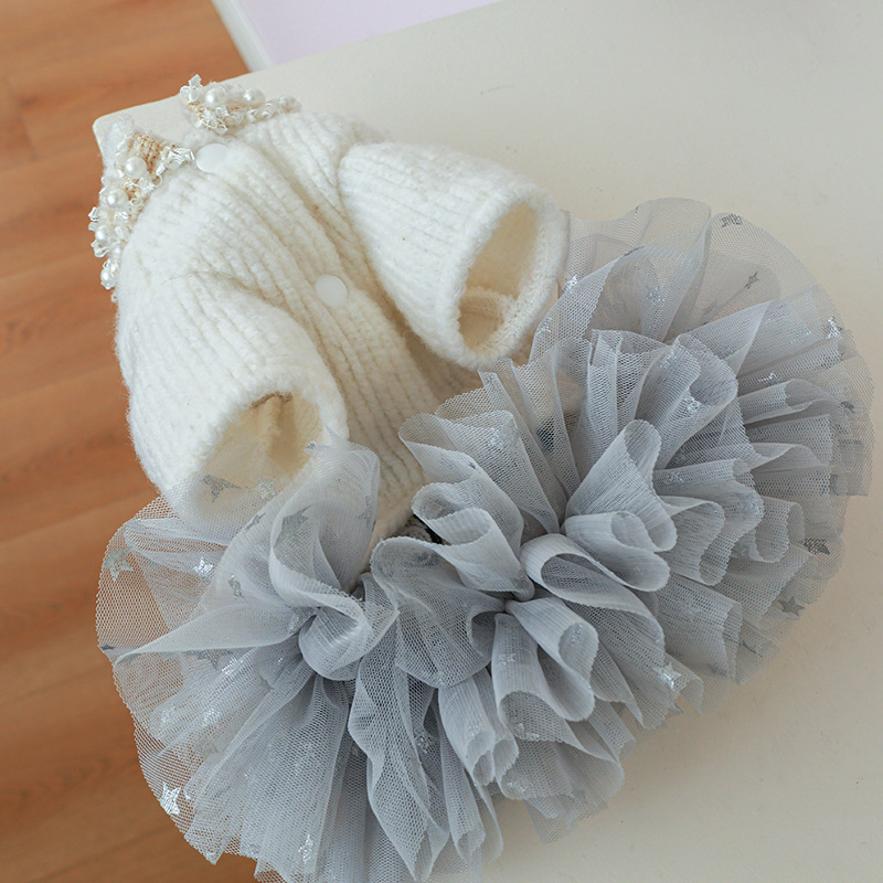 Bg Tutu Star Dog Dress Small Dogs, Winter Party Pet Costume, Cream Lady Female Clothing for French Bulldogs and Pugs dh3628137