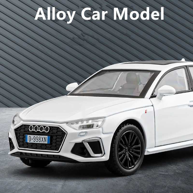 1 32 2024 AUDI A4 Alloy Car Model Diecast Metal Vehicles Car Model High Simulation Sound and Light Collection Childrens Toy GiftXJ241109