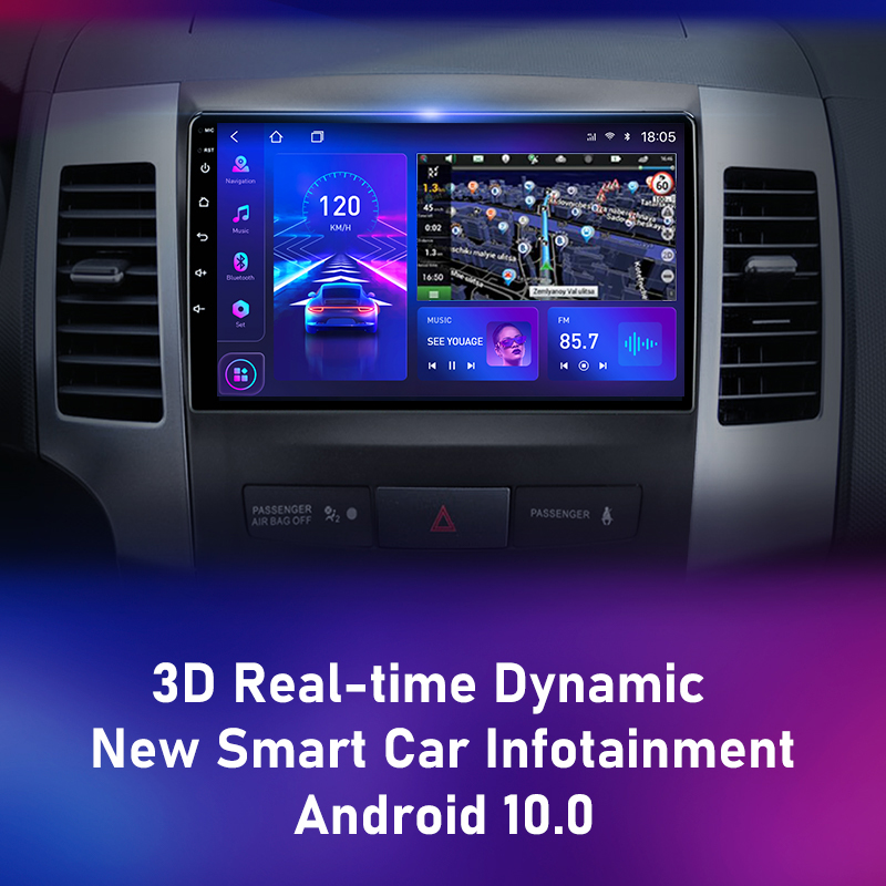 Srnubi 2 din Android 11 Carplay Car Radio for Mitsubishi Outlander 2 2005-2011 Multimedia Player 2Din Stereo DVD GPS Head Unit