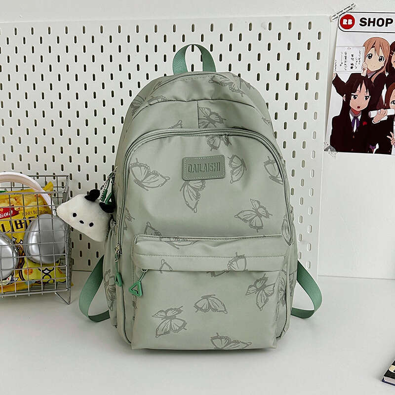 Ins Wind Butterfly Junior High School Girls, Student Backpack, Large Capacity, Lightweight Backpack for Outdoor Travel