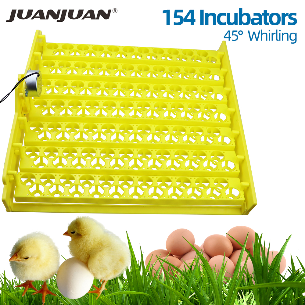 220V Automatic Egg Incubator Capacity 56/154 Duck Chicken Plastic Egg Tray Incubator Trays Hatching with Auto Turn Motor