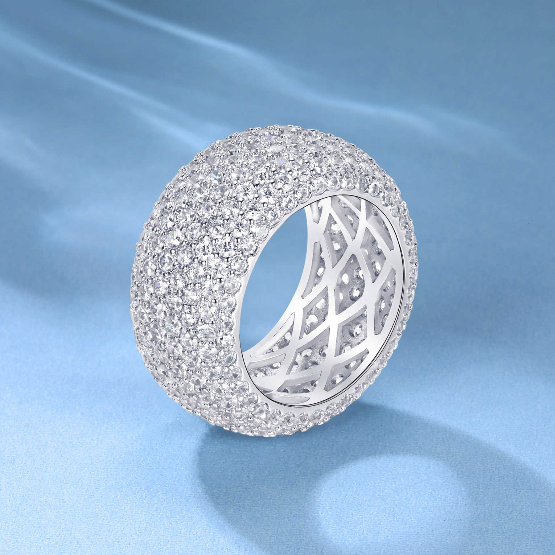 Mens Iced Out Baguette Dia Engagement Sier VVS Moissanite Champion Custom Hip Hop Ring