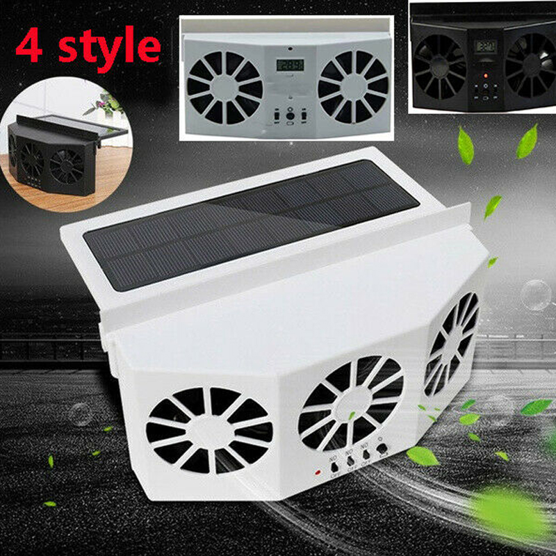 Portable Car Quiet Air Conditioner Solar Cooling Fan Auto Truck Vehicle Cooler Energy Saving