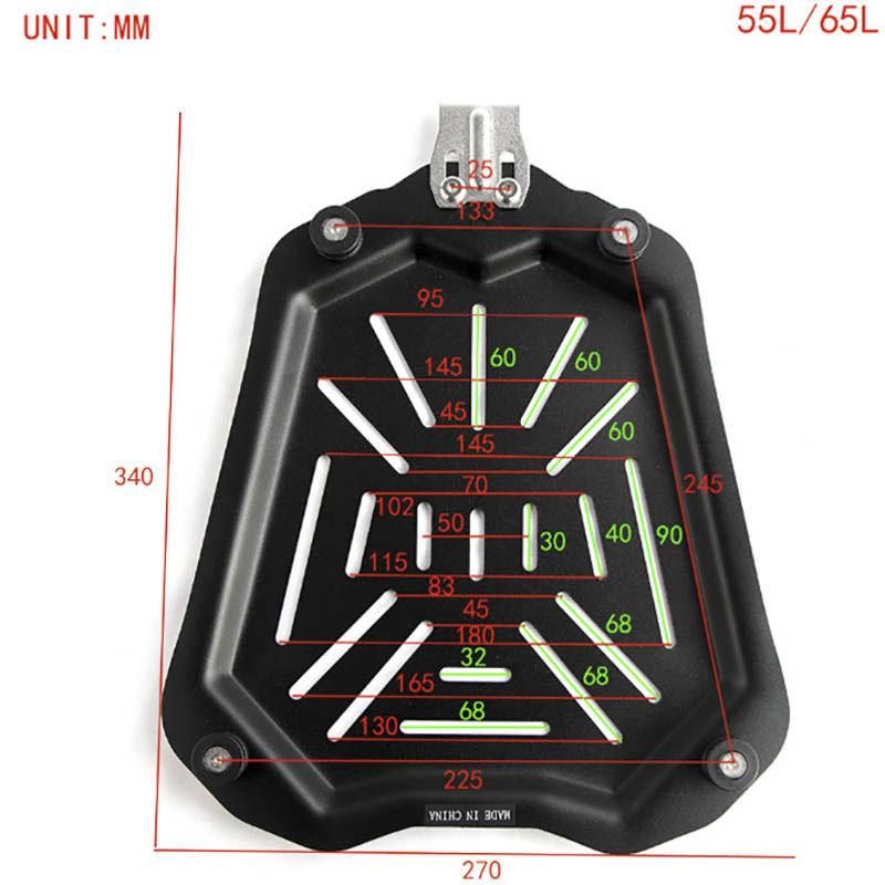 45L 55L 65L 80L 100L Motorcycle Rear Top Luggage Box Storage Case Trunk Cargo Toolbox Bracket Frame Plate Shelf Holder Accessory