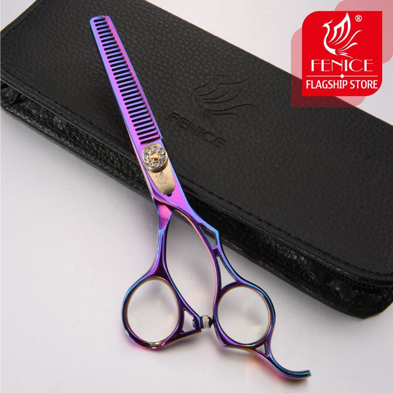 Fenice Japanese High-end 6.0 inch Purple Pet Grooming Thinning Scissors for Dog Grooming Shears thinning rate 25%-30%