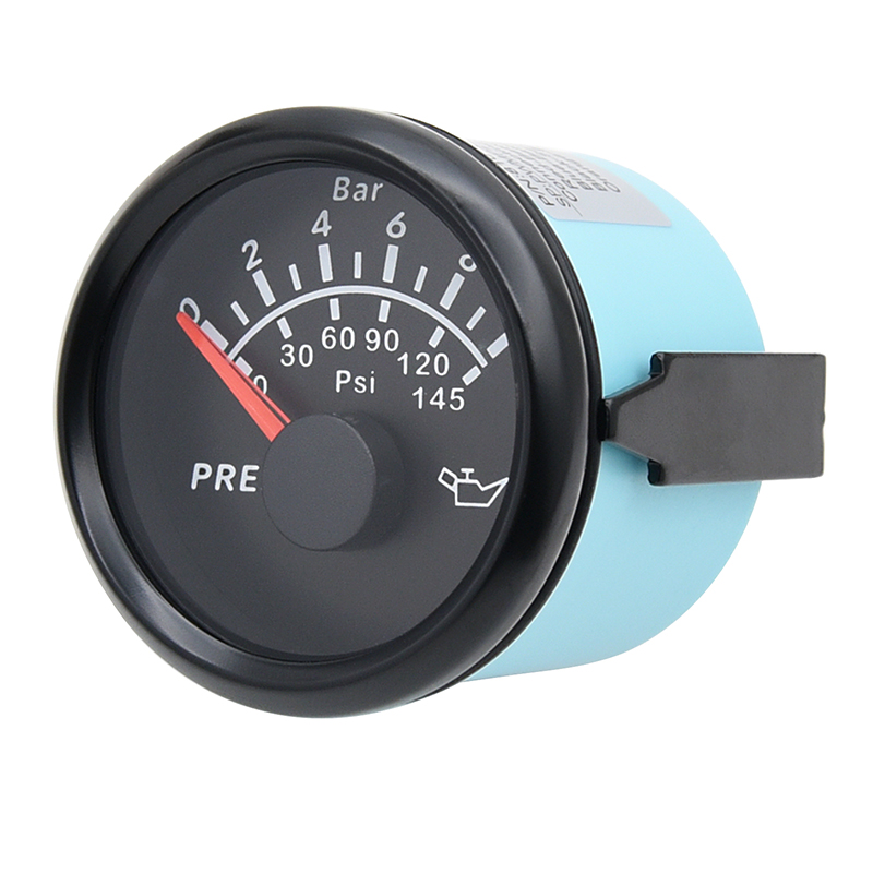 52 mm Boat Car Oil Pressure Gauge 5 Bar / 10 Bar Fuel Pressure Meter fit for Output Signal 10~184 ohm Sensor