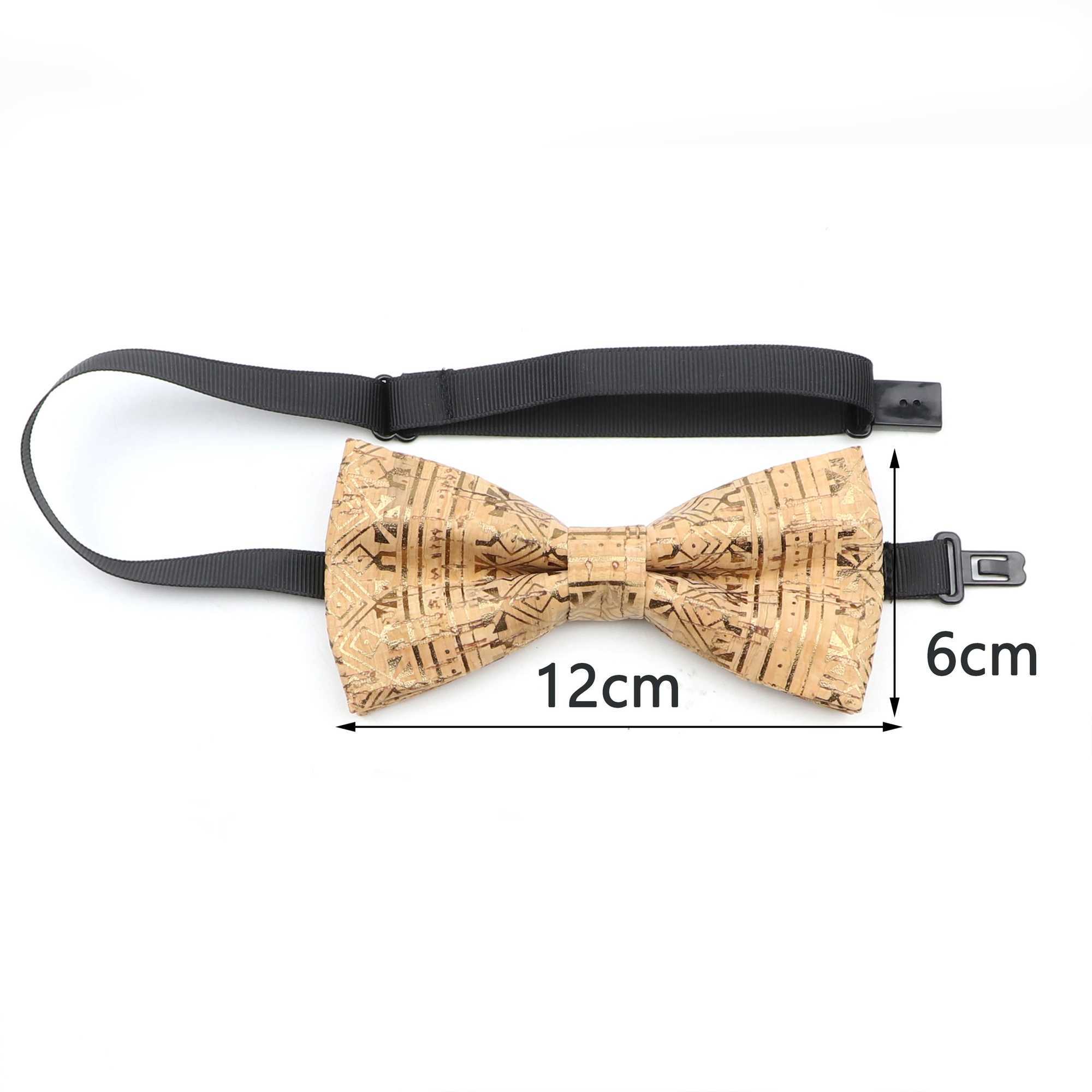 New Cork Wood Bow Tie Set Mens Novelty Handmade Floral Solid Color Bowtie Brooch For Groom Wedding Party Retro Suit AccessoriesX241109