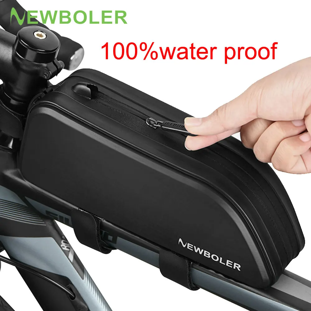 NEWBOLER New Waterproof Bike Bag MTB Road Cycling Accessories Top Tube Front Frame Bicycle Bag Pouch For Bike Mobile Phone Bag