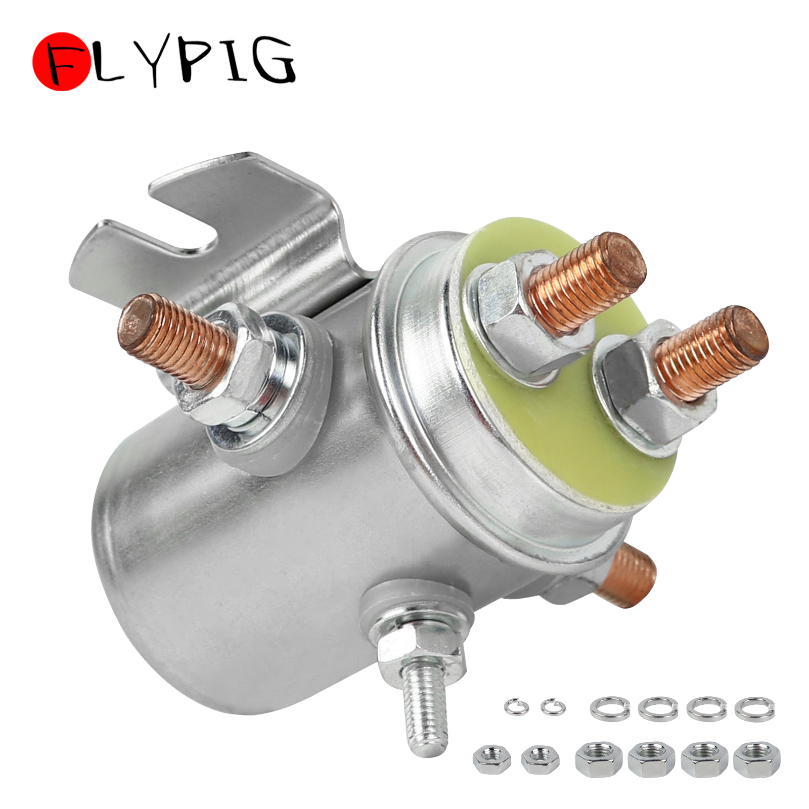 12 Volt Heavy Duty Solenoid Relay Switch For Prestolite & Ramsey Winch Electric Golf Cart Continuous Duty Insulator 5 Terminal