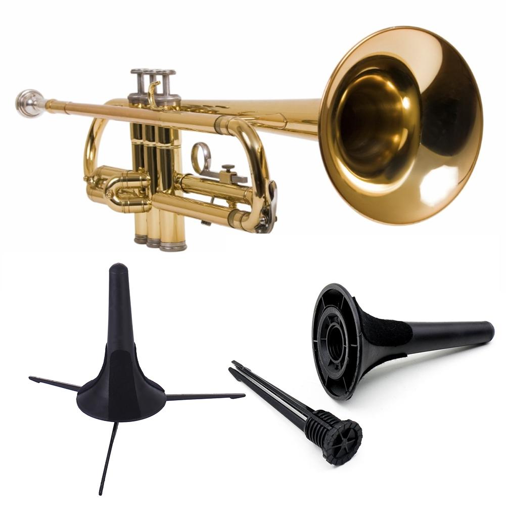 Portable Foldable Trumpet Tripod Holder Stand Metal Brass Leg Instrument Accessories Musical Instrument Accessory Black Plastic