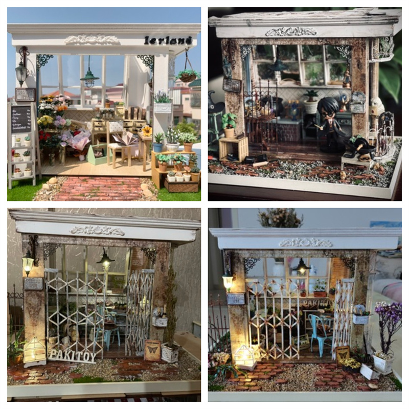 DIY Wooden Irish Villa Doll House Miniature Building Kits Casa With Furniture Light Assembled Dollhouse Toys for Adults Gifts