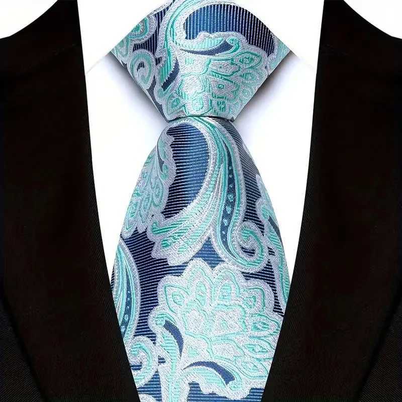 Luxury 8CM Mens Necktie Floral Paisley Ties For Man Groom Jacquard Woven Neck Tie Accories For Busin Wedding PartyX241111