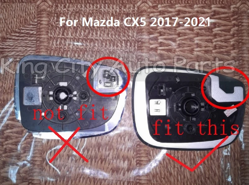 CAPQX For Mazda CX-5 CX5 2013-2021 With Heating Side Rear View Mirror door Mirror Glass Side Mirror Glass Lens
