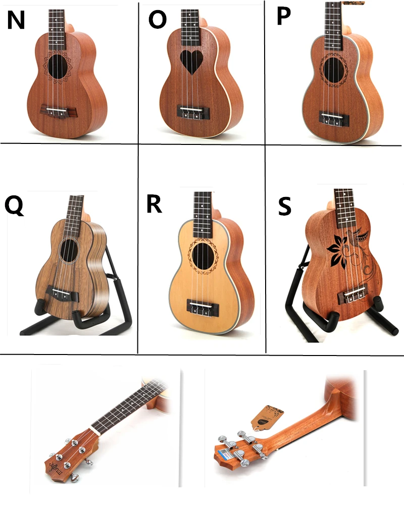 SevenAngel 21 Inch Ukulele Soprano 4 Strings Mini Guitar 15 Frets Hawaii Ukelele Closed Knob Uku Wholesale Dropshipping
