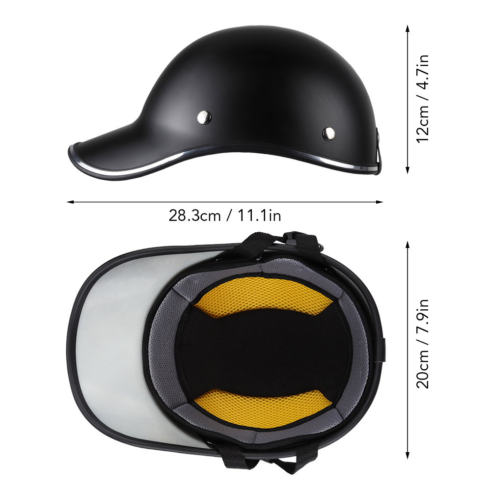 Baseball Cap Motorcycle Helmets Bike Scooter Half Open Face Protective Helmet Hard Hat-Safety Unisex Racer Helmet Baseball Cap