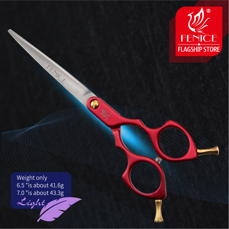 Fenice VG10 Colorful 6.5/7.0 Inch Pet Cutting Scissors for Dog/Cats Grooming Straight Cutter