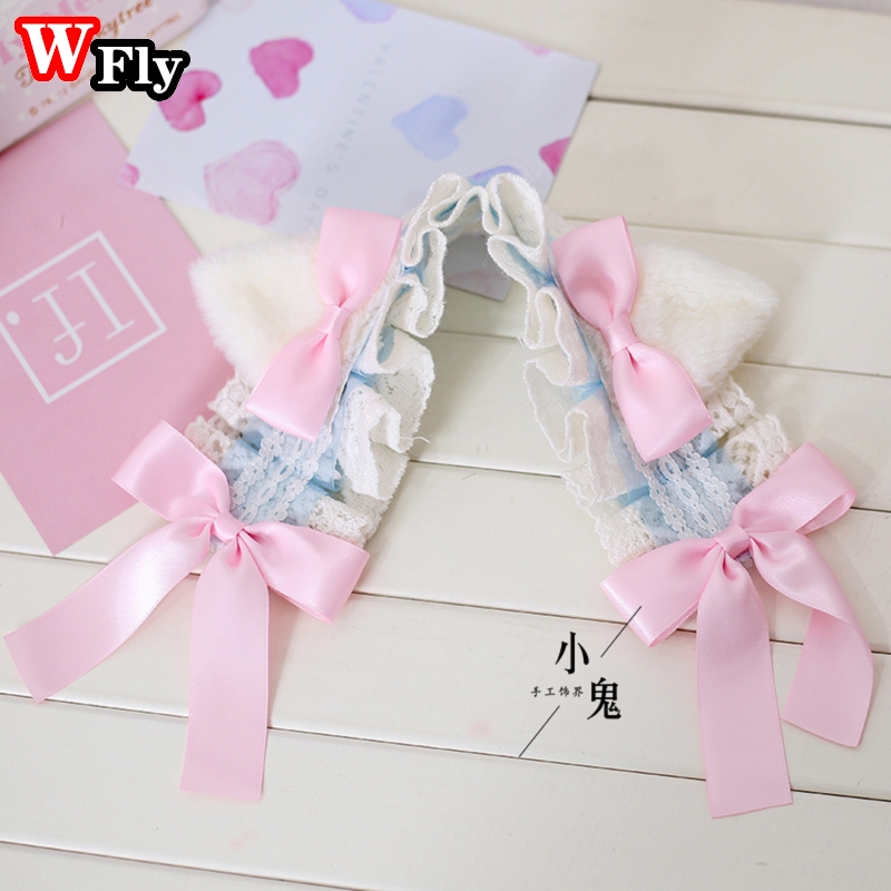 Haruku Kawaii Lolita Bow Cat Ear Hair band hair hoop new Japanese Sweet Women Girls Cosplay 2025 headband Headwear Hair Accessories