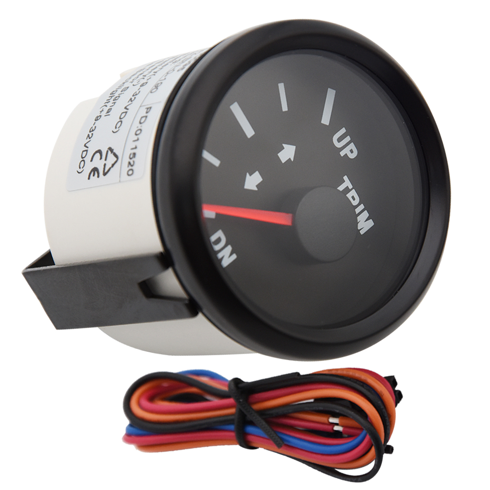 Boat Trim Gauge 52MM Marine Trim Tilt Indicator for Inboard Outboard Engine Car Motorcycle UP DN Trim Gauge 0-190ohm/160-10Ohm