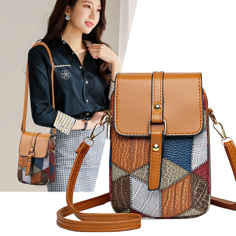 Straight PU soft leather simple texture crossbody shoulder trendy casual lightweight fashion versatile small square bag