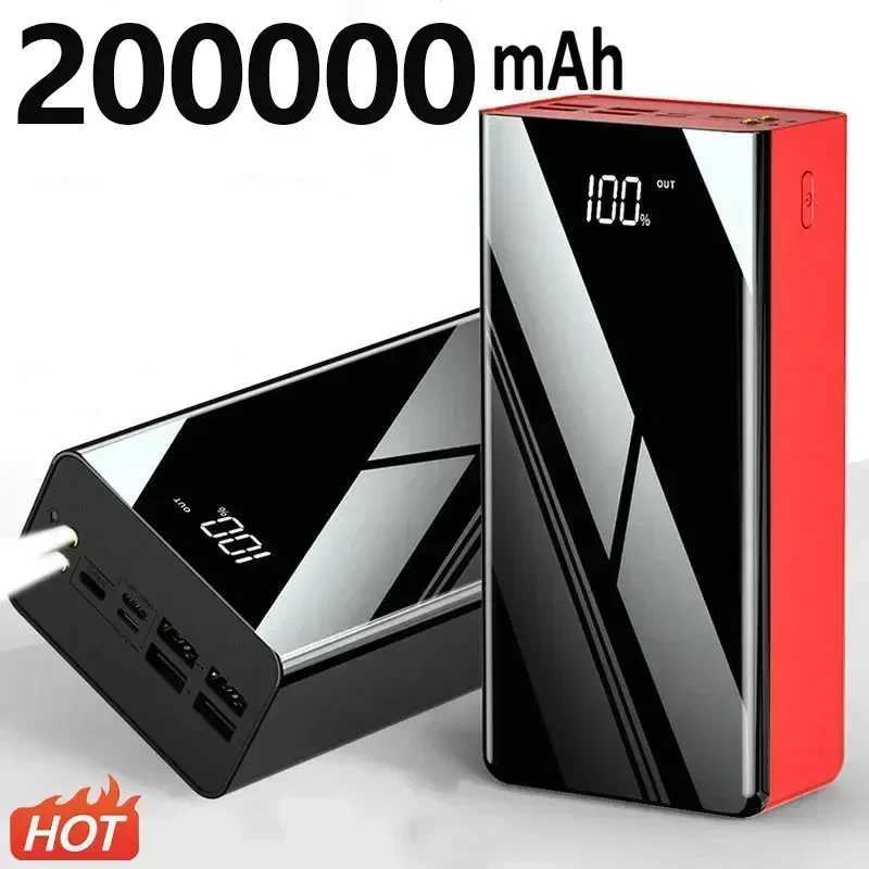 Power bank Power Bank 200000mAh Portable Fast Charging PowerBank 100000 mAh 4 USB PoverBank External Battery Charger For Xiai Mi 9 iPhone Z241108