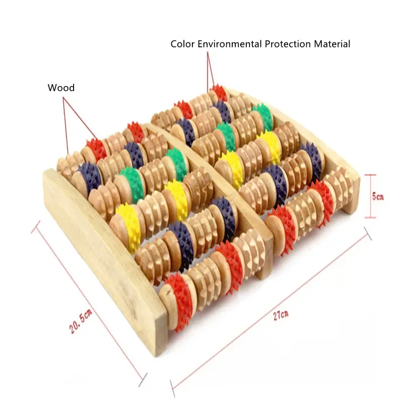 Wooden Foot Roller Wood Care Massage Reflexology Relax Relief Massager new Anti 2025 Cellulite Foot Massager Care Tool Spa 5-6 Rows