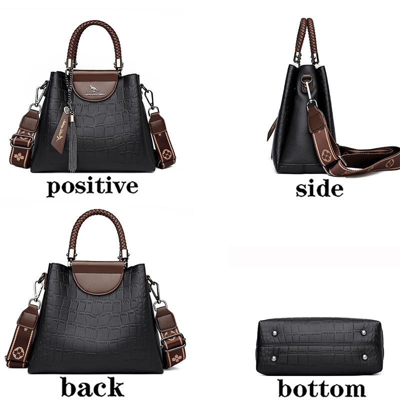Women Stone Pattern Cross-body Bag Leather Woman Handbag Hot Selling Designer Totes Women Bag Large Brand Bags Luxury Sac A Dos